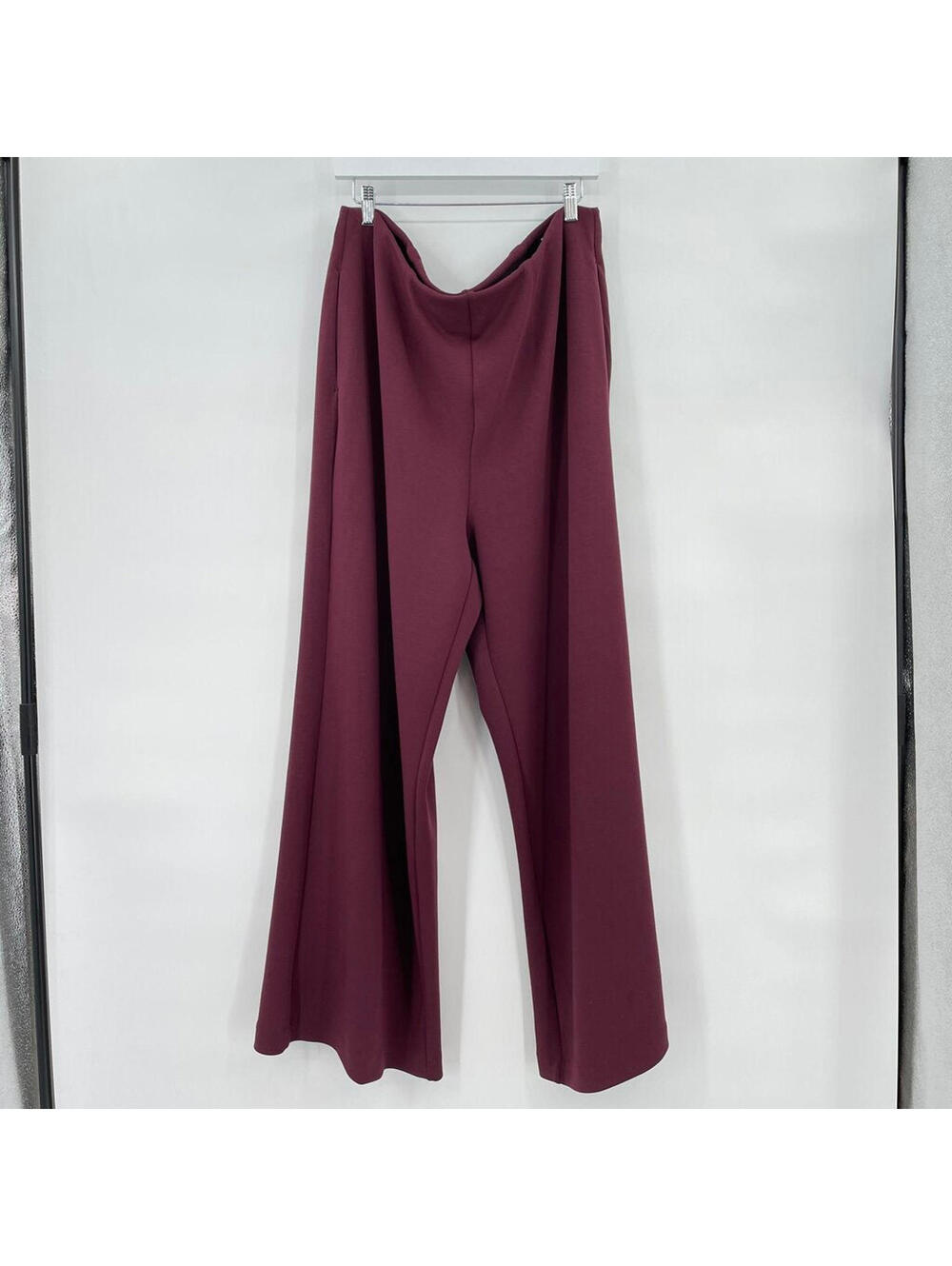 Women's Lane Bryant NWT Wide Leg Knit Eggplant Purple Pants 20